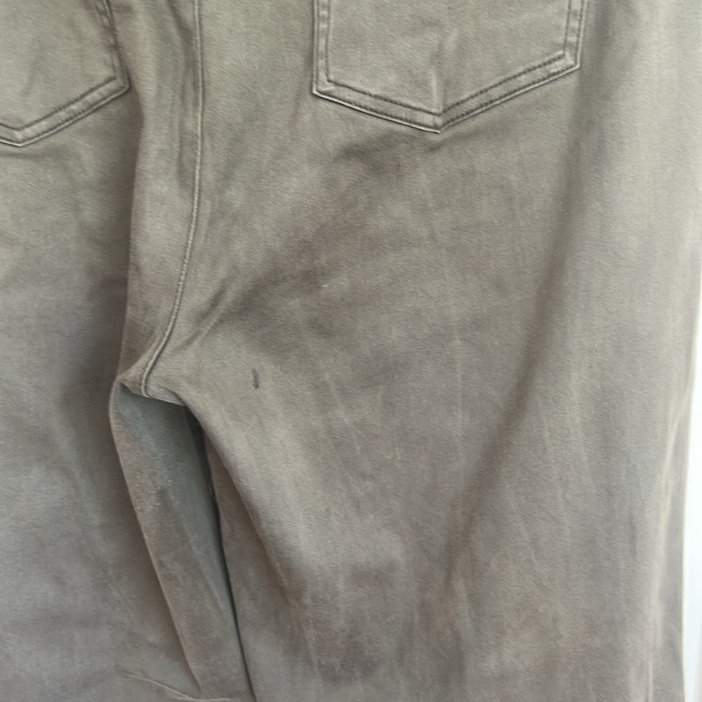 🪅Evereve stretch wide leg olive cropped pant 32 Chic Wide-Leg Khaki Trousers 14 - Picture 8 of 10